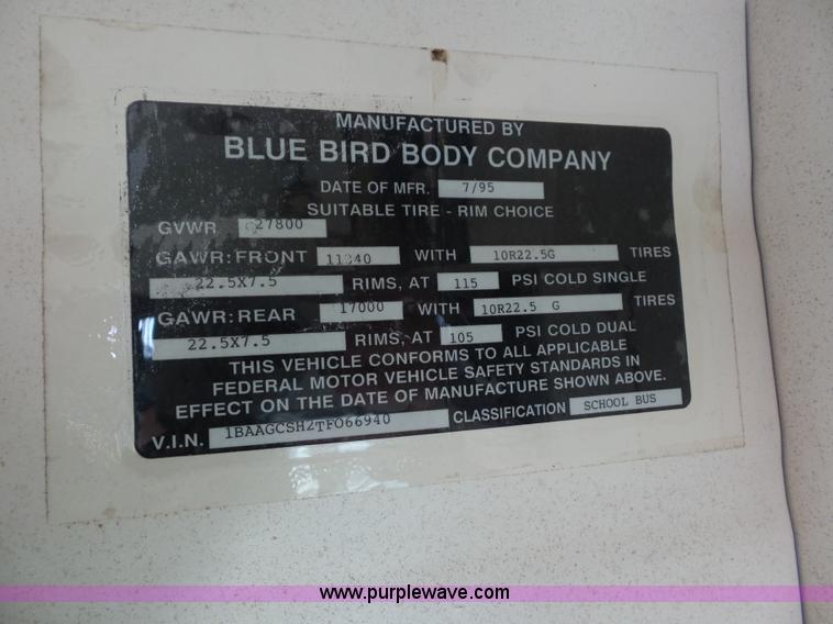 image for item BK9641 1996 Blue Bird TC2000 school bus