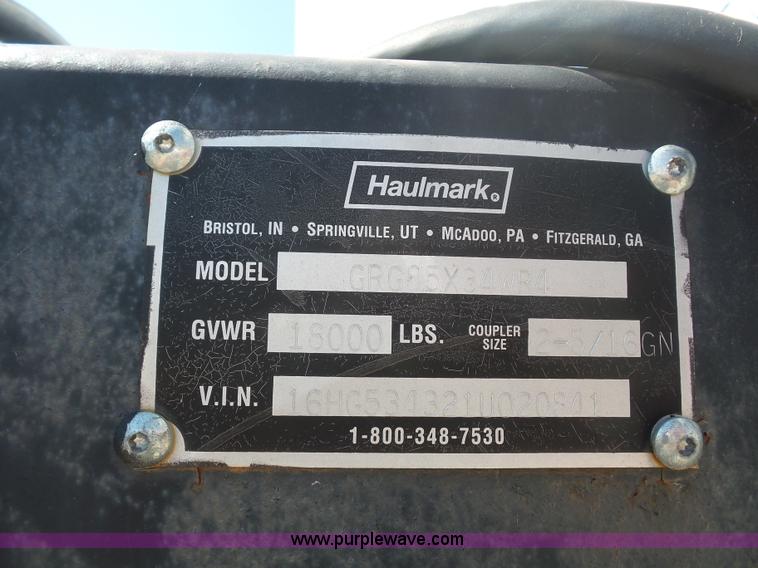 image for item BK9649 2001 Haul Mark GRG85X34WR4 enclosed cargo trailer