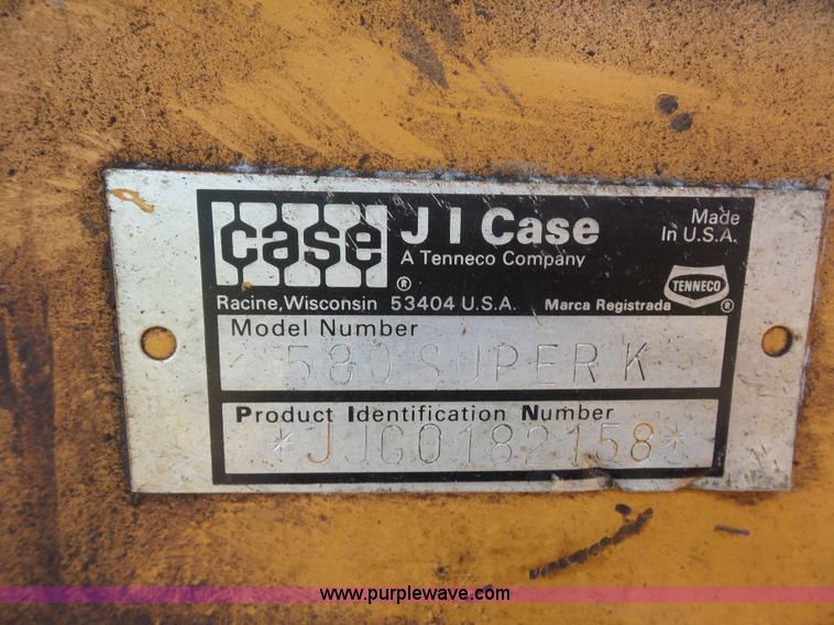 image for item BS9512 1994 Case 580 Super K backhoe