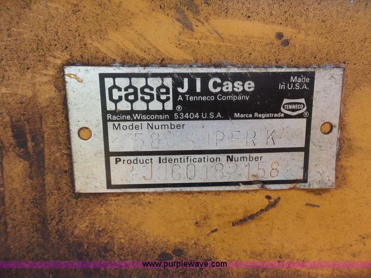 image for item BS9512 1994 Case 580 Super K backhoe