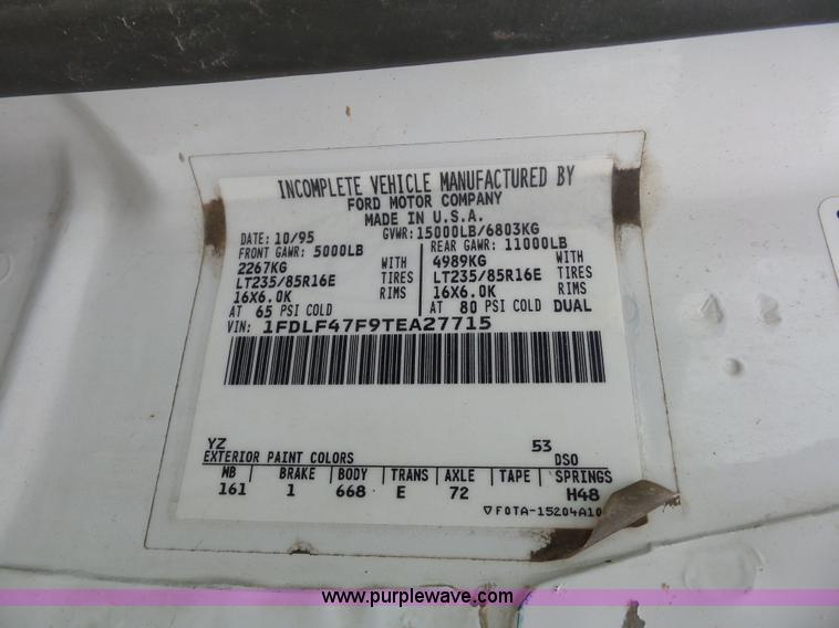 image for item BX9274 1996 Ford F450 Super Duty flatbed truck