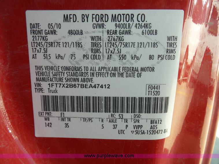 image for item BX9286 2011 Ford F250 Super Duty SuperCab pickup truck