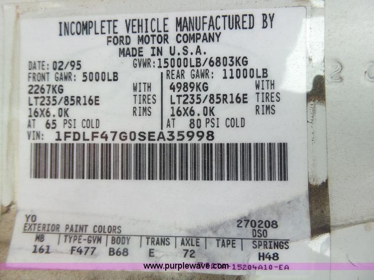 image for item BY9557 1995 Ford F450 Super Duty bucket truck