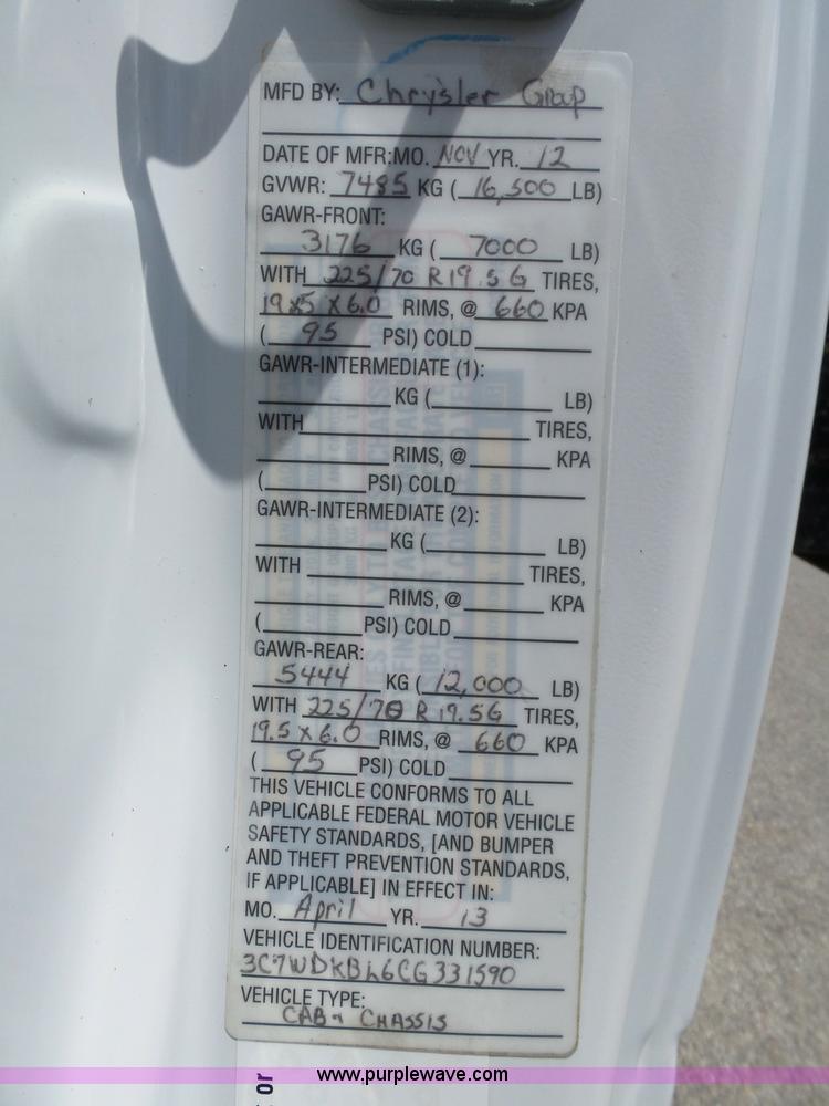 image for item DB4509 2012 Dodge Ram 4500HD flatbed truck