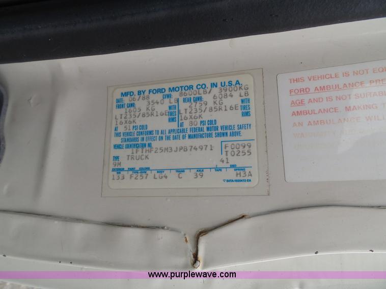 image for item J4808 1988 Ford F250 HD Custom pickup truck