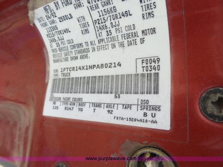 image for item K5709 1992 Ford Ranger SuperCab pickup truck