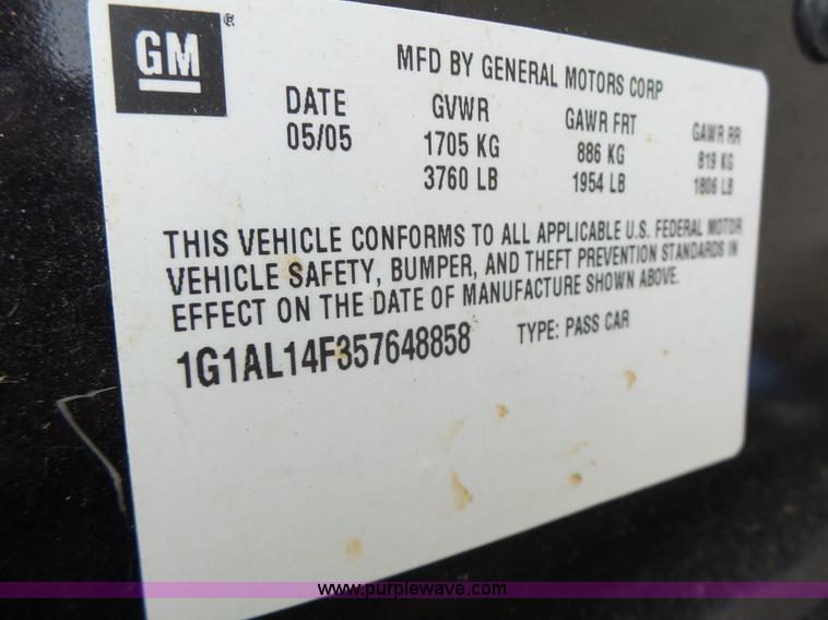 image for item K5712 2005 Chevrolet Cobalt