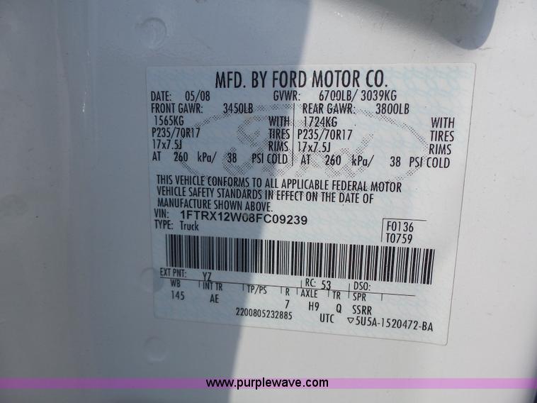 image for item K5738 2008 Ford F150 SuperCab pickup truck