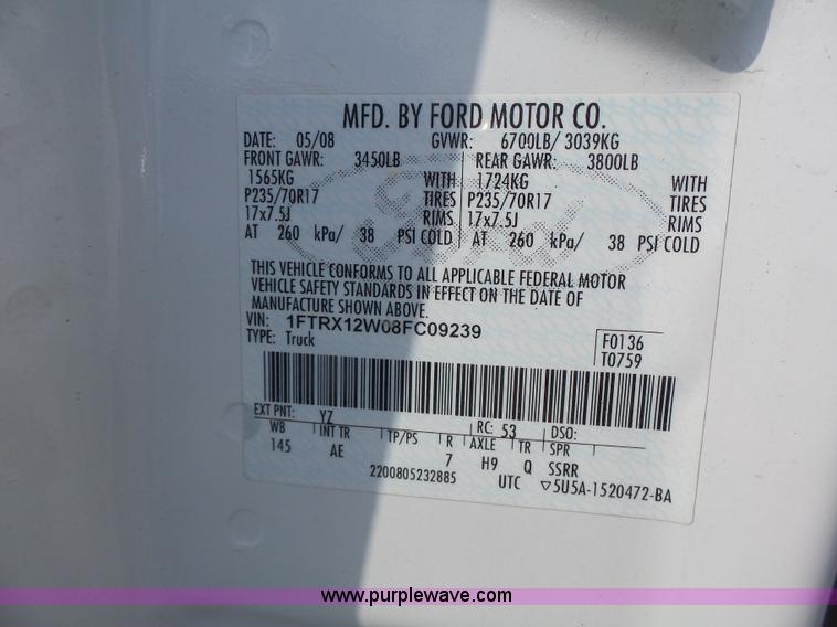 image for item K5738 2008 Ford F150 SuperCab pickup truck