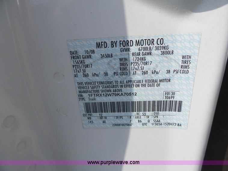 image for item K5739 2009 Ford F150 SuperCab pickup truck