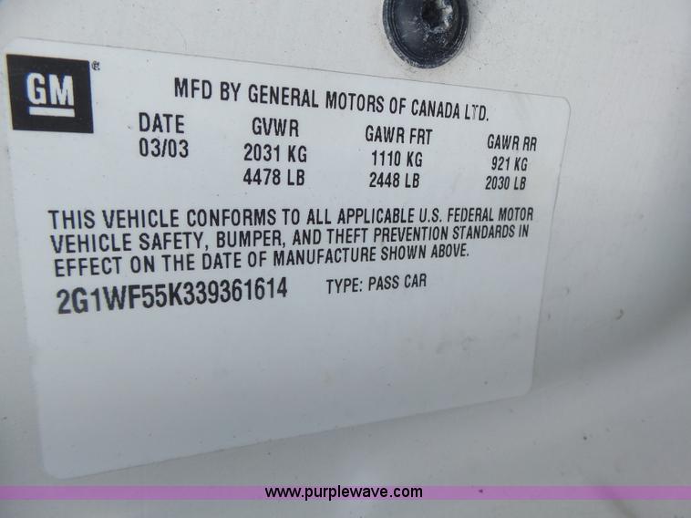 image for item K5743 2003 Chevrolet Impala