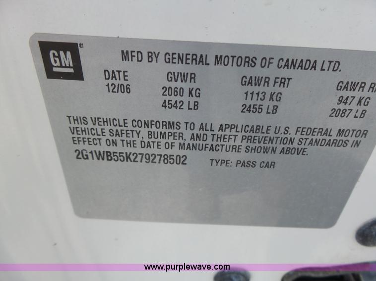 image for item K5744 2007 Chevrolet Impala