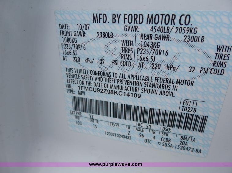 image for item K5746 2008 Ford Escape