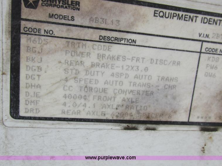 image for item L4201 1997 Dodge Ram Van 3500 Maxi van