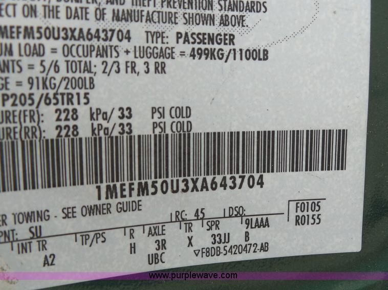 image for item L6180 1999 Mercury Sable