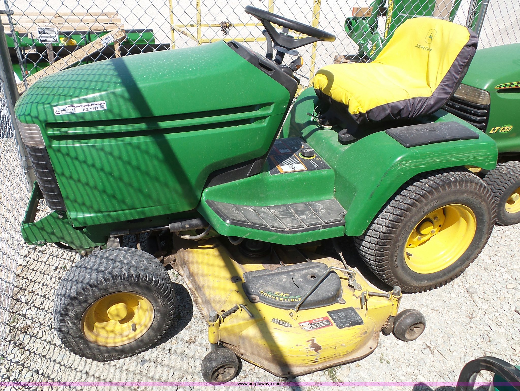 2002 John Deere GX335 lawn mower in Wamego, KS Item BG9291 sold
