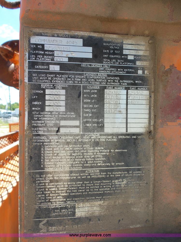 image for item BK9638 1997 International 4900 digger derrick truck