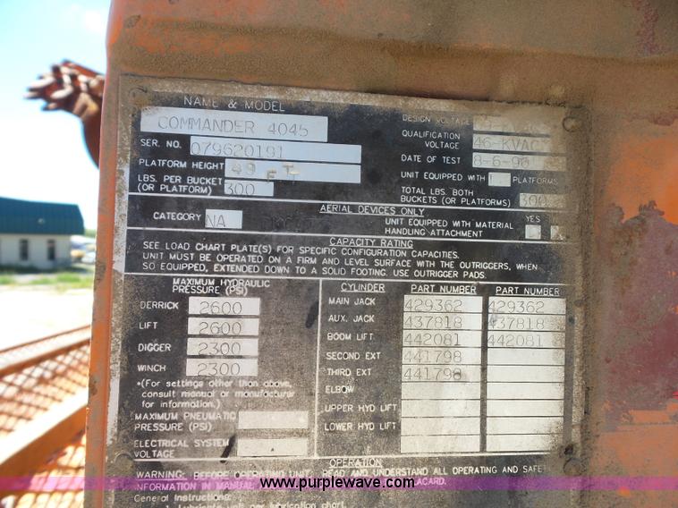 image for item BK9638 1997 International 4900 digger derrick truck