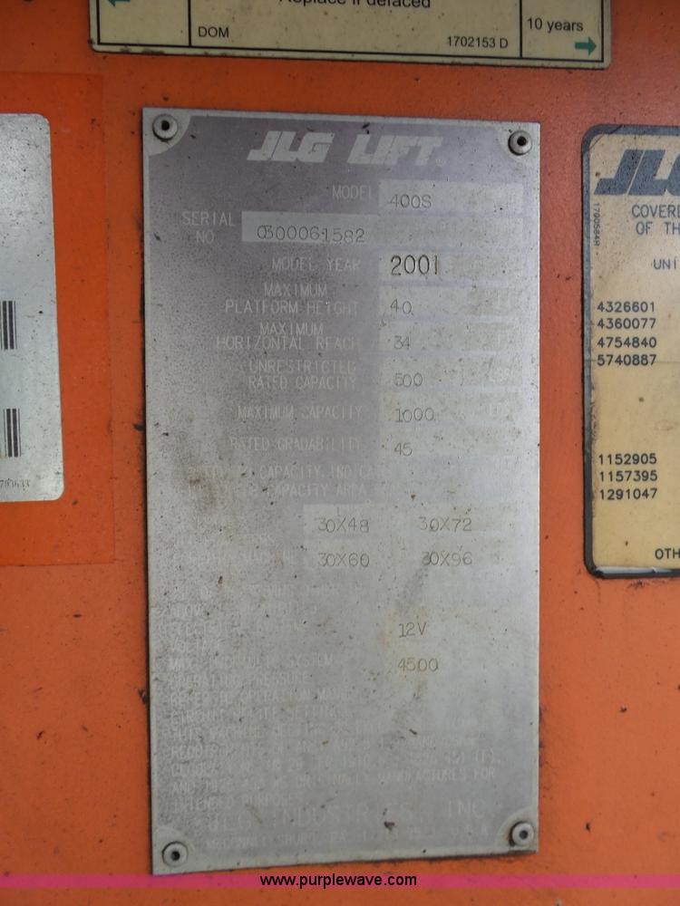 image for item BZ9702 2001 JLG 400S boom lift