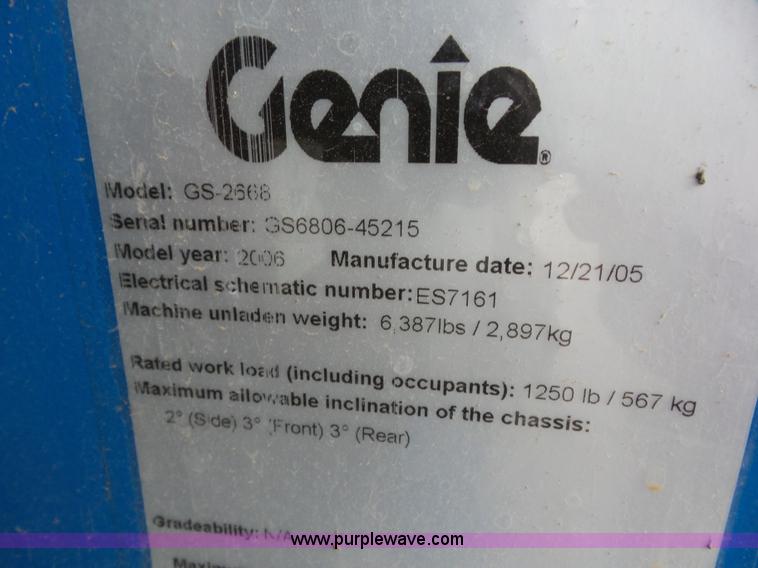 image for item BZ9703 2006 Genie GS-2668RT scissor lift
