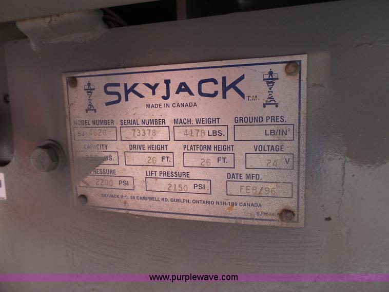 image for item CD9507 1996 Skyjack SJII 4626 scissor lift