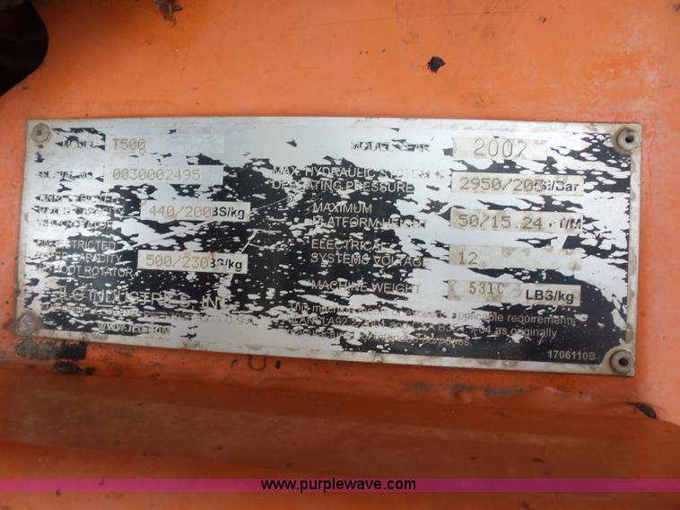 image for item K1618 2007 JLG T500J twoable boom lift