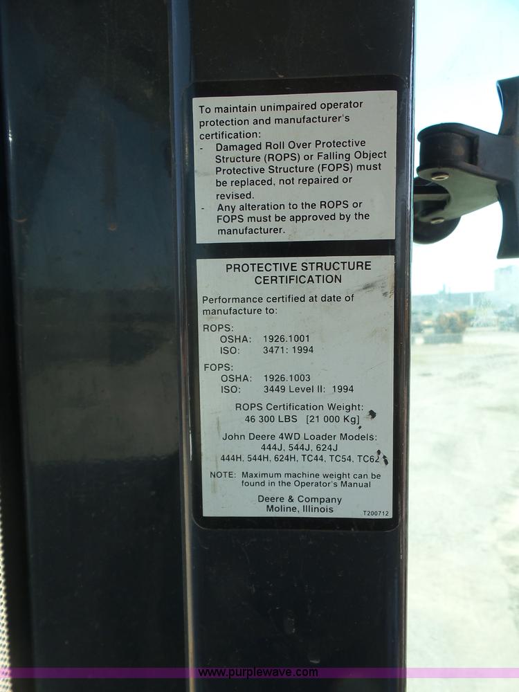 image for item K3646 2005 John Deere 544J wheel loader