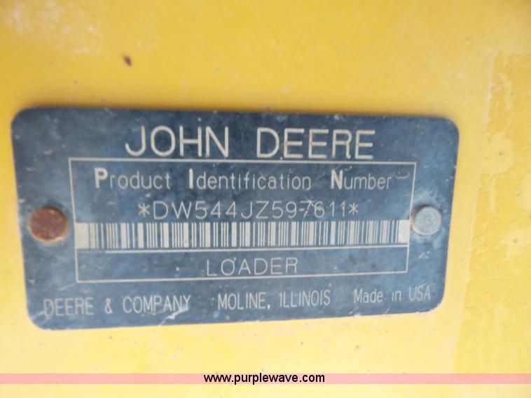 image for item K3646 2005 John Deere 544J wheel loader