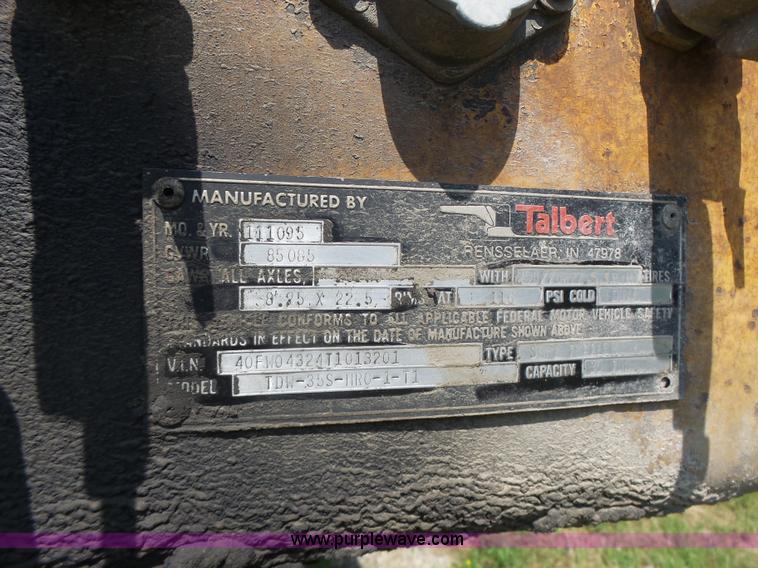 image for item K5736 1996 Talbert TDW755HRG1-T1 lowboy equipment trailer