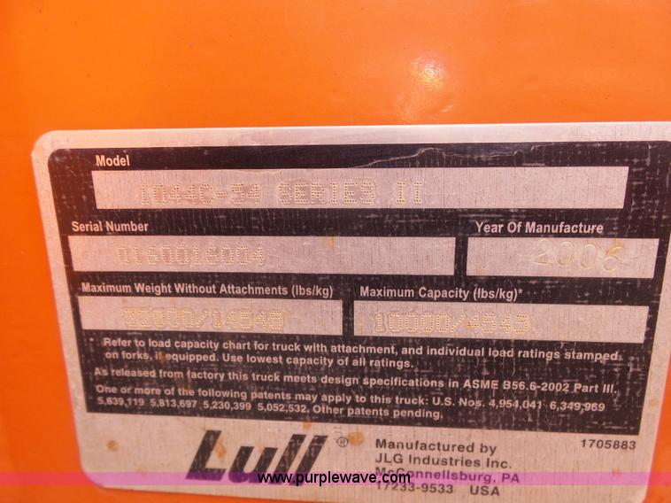image for item K7000 2006 JLG Lull 1044C-54 Series II telehandler