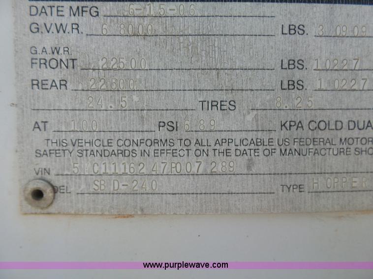 image for item K7008 2007 CPS bottom dump trailer