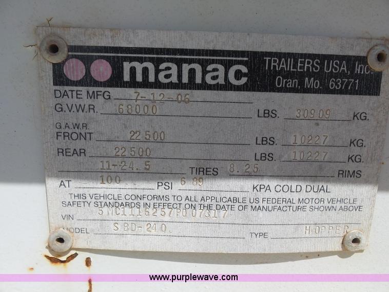 image for item K7013 2007 CPS SBD-240 bottom dump trailer