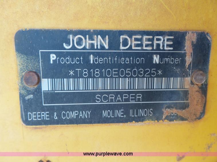 image for item K7016 2005 John Deere 1810E scraper