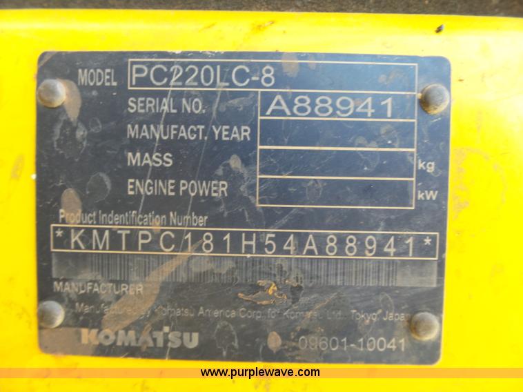 image for item K7030 2011 Komatsu PC220LC-8 excavator