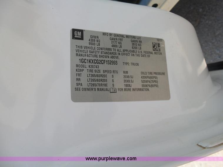 image for item K7055 2012 Chevrolet Silverado 2500HD Crew Cab pickup truck