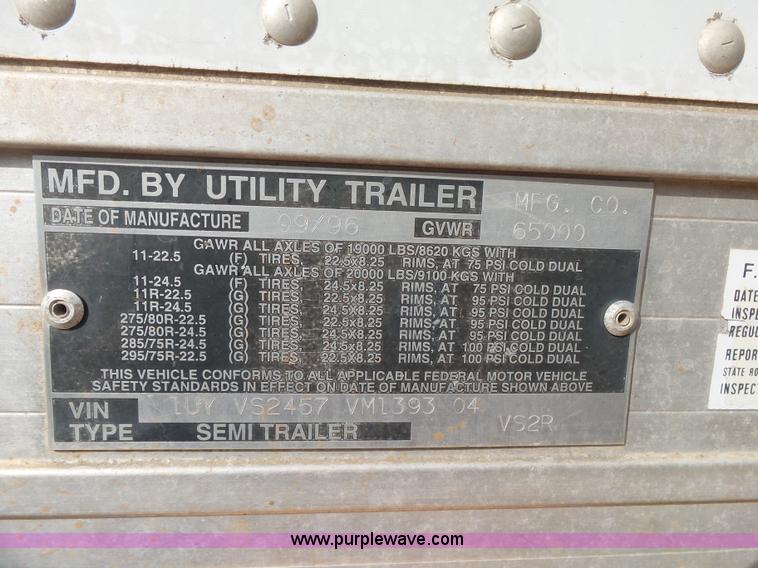 image for item K8751 1997 Utility VS2R refrigerated van trailer