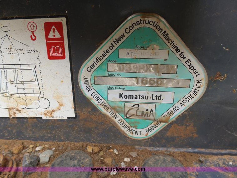 image for item K8753 2005 Komatsu D39PX-21 pipelayer