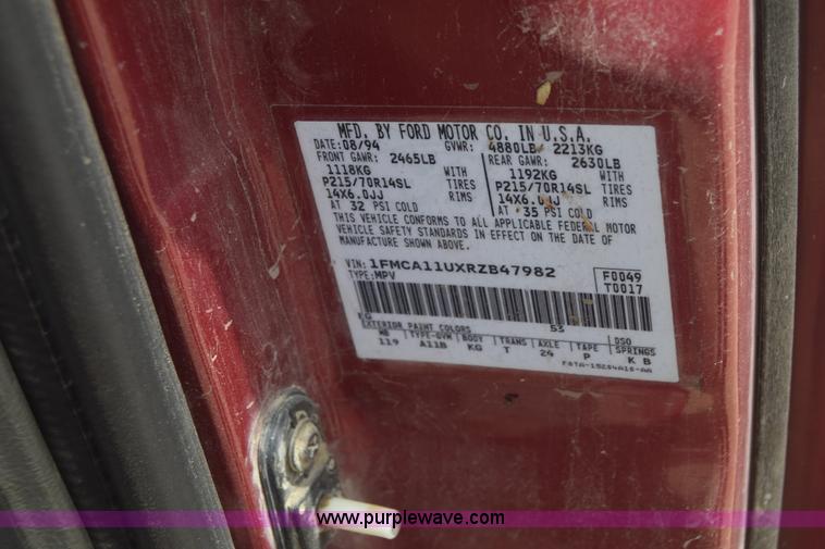 image for item K2785 1994 Ford Aerostar van