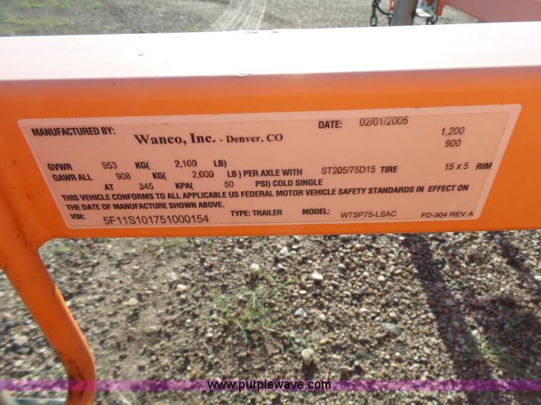 image for item DA2774 2005 Wanco arrowboard