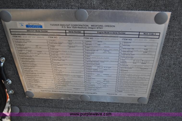 image for item G7469 2002 Tucker Terra 2000D-26-5 Sno-Cat trail groomer