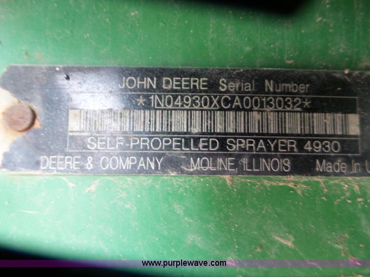 image for item L6908 2010 John Deere 4930 self-propelled applicator