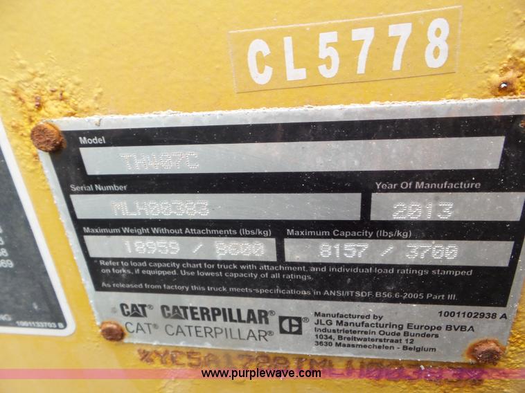 image for item L6943 2013 Caterpillar TH407C telehandler