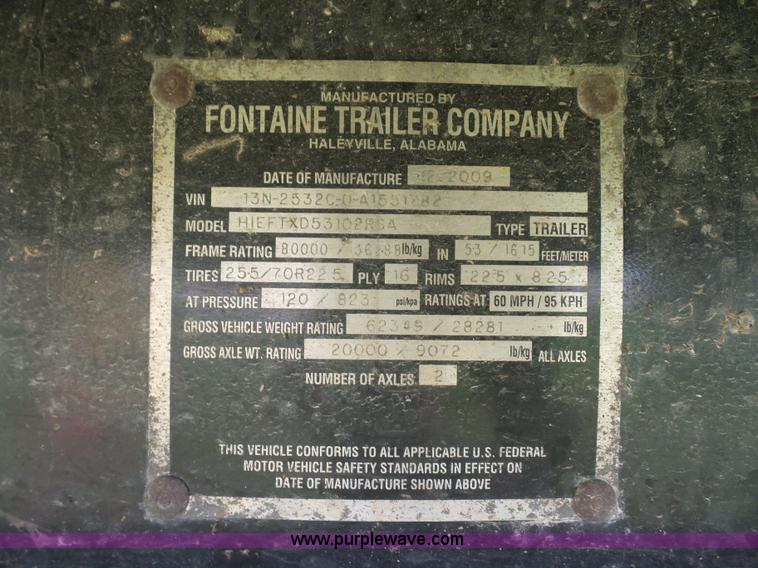 image for item K1608 2010 Fontaine drop deck equipment trailer