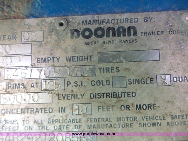 image for item K5704 2002 Doonan 482DB14B drop deck equipment trailer