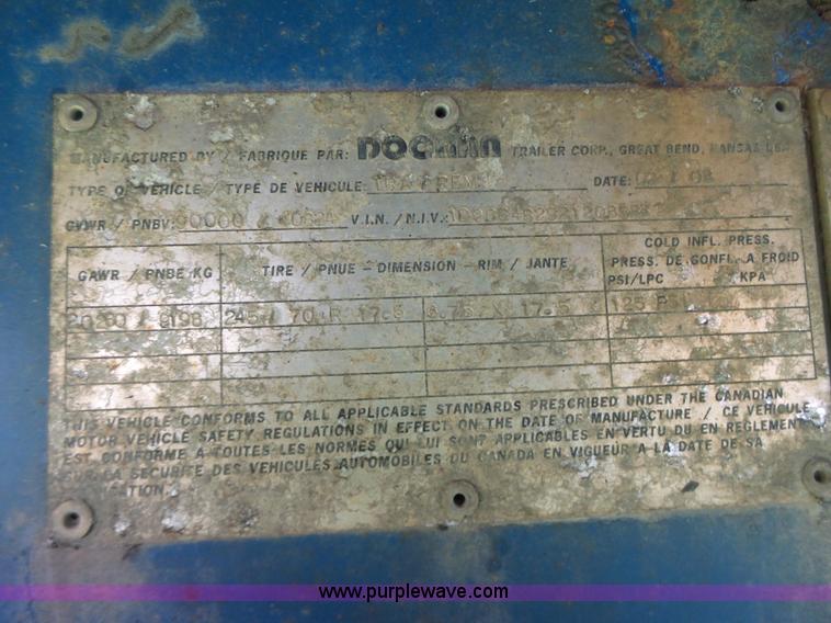 image for item K5704 2002 Doonan 482DB14B drop deck equipment trailer