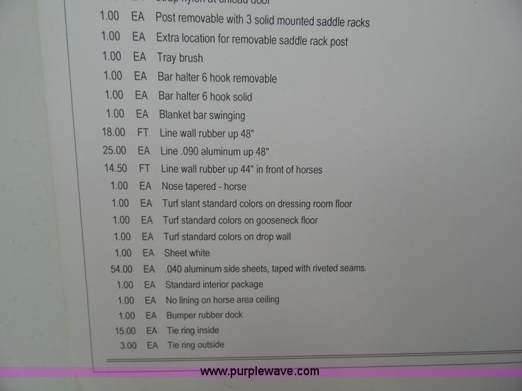 image for item BZ9818 2013 Featherlite 8533 horse trailer