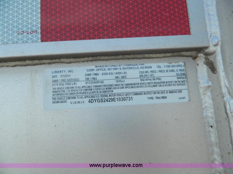 image for item J5109 2014 Liberty Travalong livestock trailer