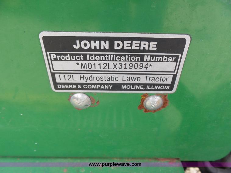 image for item K3083 John Deere 112L lawn mower
