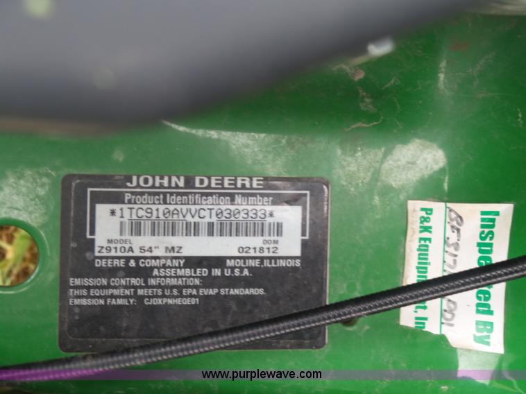 image for item L4772 2015 John Deere Z910A Ez-Trak Z-Trak Pro ZTR lawn mower