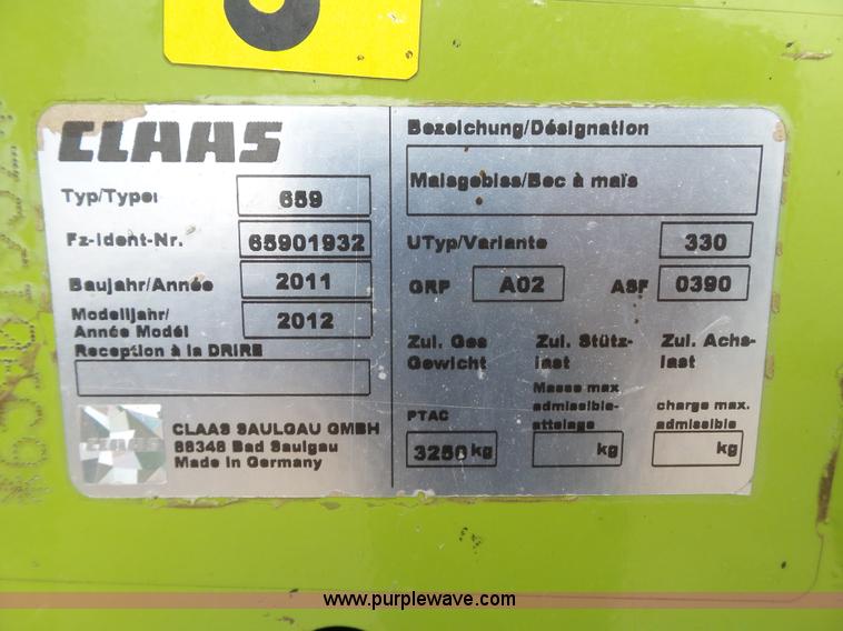 image for item L6606 2012 Claas Orbis 750 row crop head